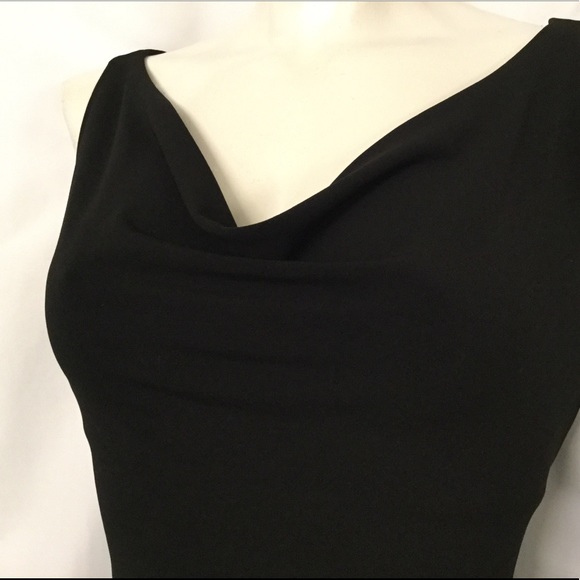 Scoop Neck Open Back Black Cocktail Dress - Picture 3 of 9